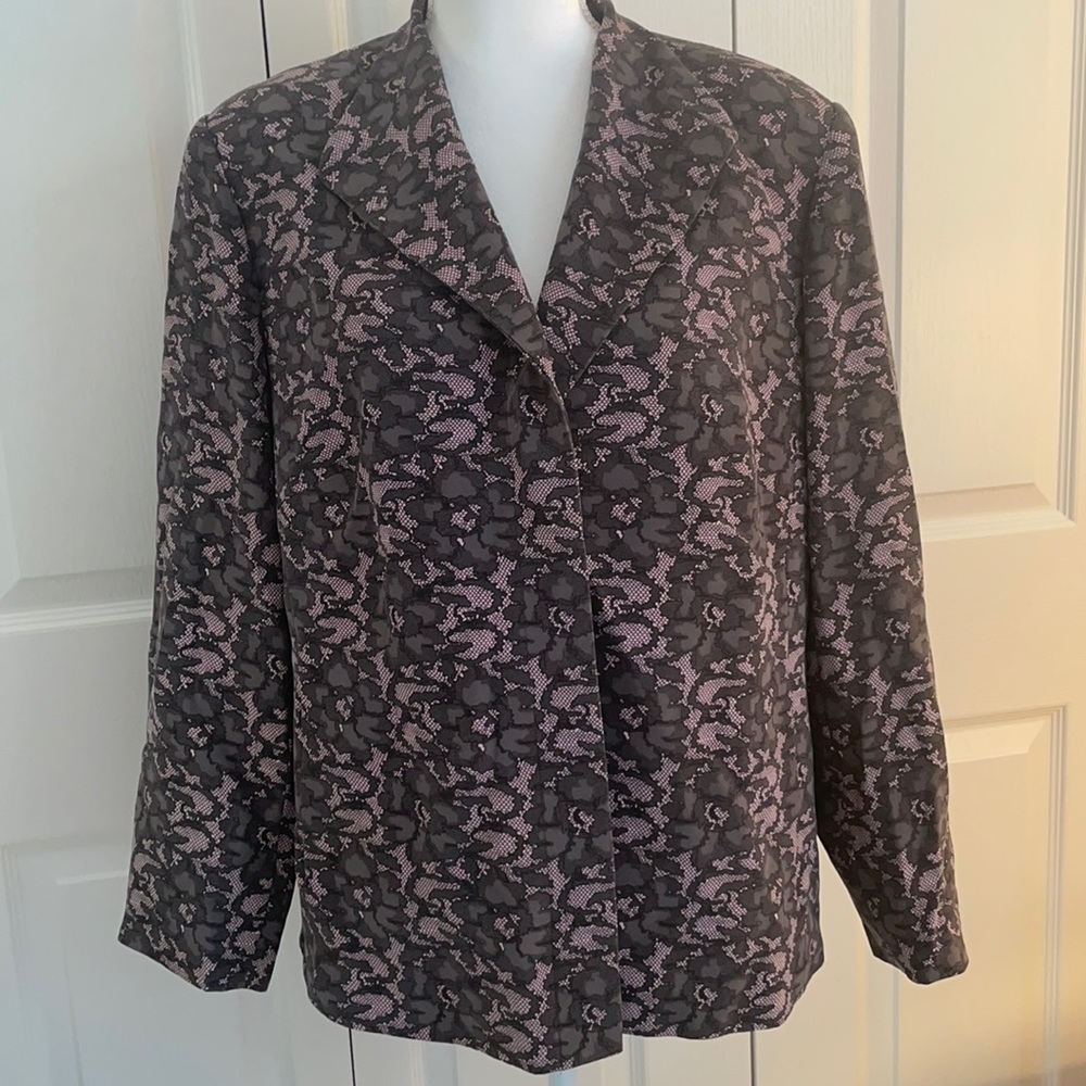 e’lana by Tanner Women’s Silk Gray/Pink Blazer 16